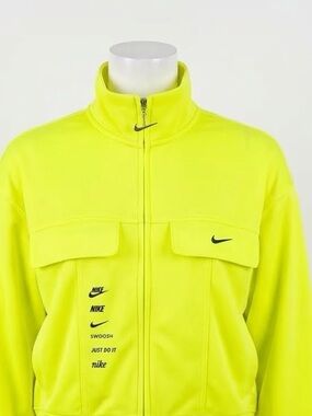 Nike Sportswear Swoosh Polyknit Track Jacket Volt Neon Yellow Small CU5678-702